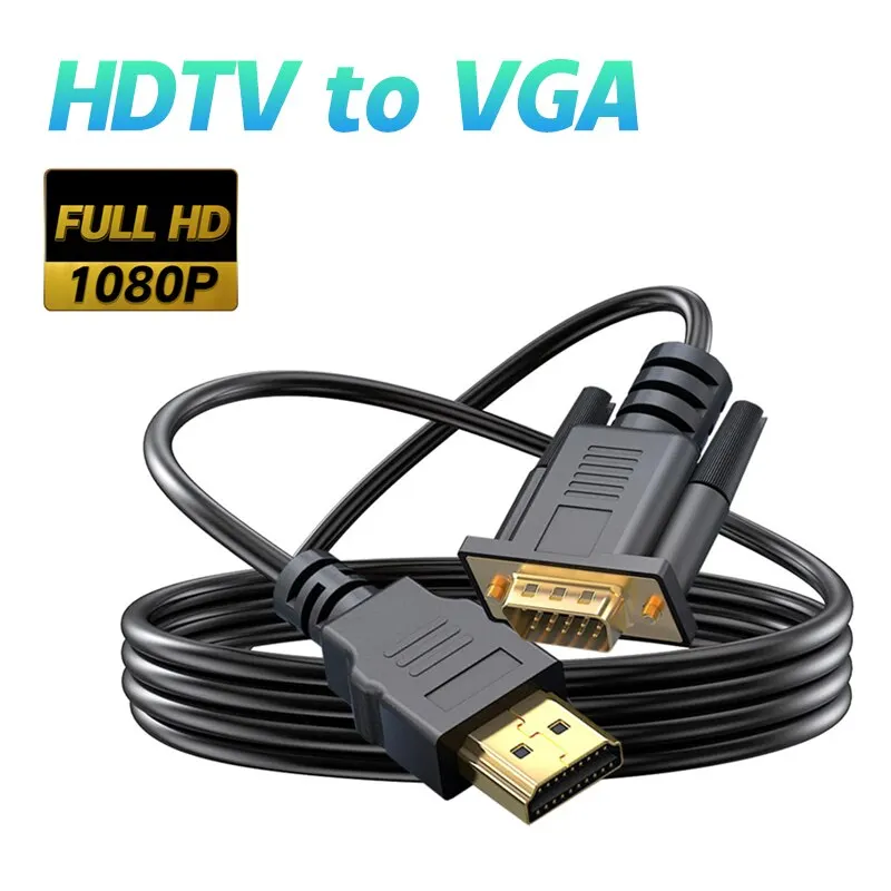 HDMI męski na VGA Male 1080P 60Hz Kabel kompatybilny z HDMI do VGA Adapter cyfrowy na analogowy do komputera…