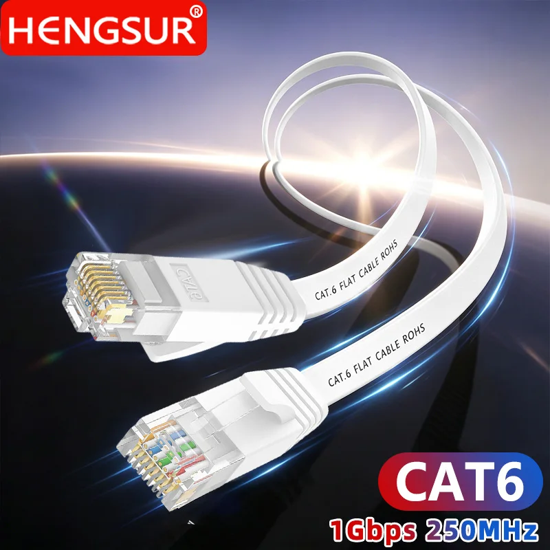 HENGSUR CAT6 Kabel Ethernet 5M 10M 20M 30M Płaski kabel sieciowy RJ45 Kabel krosowy LAN do routera Kabel…