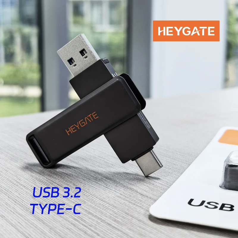 HEYGATE OTG Type-C USB Flash Drive 32GB-256GB USB3.2 Gen1 High Speed 150MB/s Przenośny metalowy pendrive do…