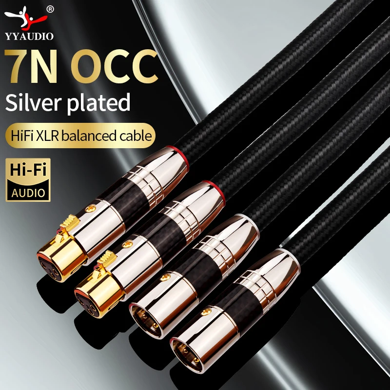 Hi-End 7N OCC + posrebrzany XLR męski na żeński zbalansowany kabel audio 3-pinowy przedłużacz jack do… Hi-End 7N OCC + posrebrzany XLR męski na żeński zbalansowany kabel audio 3-pinowy przedłużacz jack do…