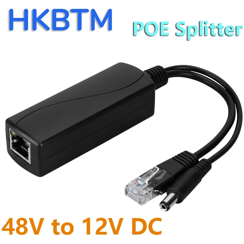HKBTM 48V do 12V POE złącza Adapter rozdzielacz kabla zasilacz wtryskiwacza dla Huawei dla Hikvision 2022… HKBTM 48V do 12V POE złącza Adapter rozdzielacz kabla zasilacz wtryskiwacza dla Huawei dla Hikvision 2022…