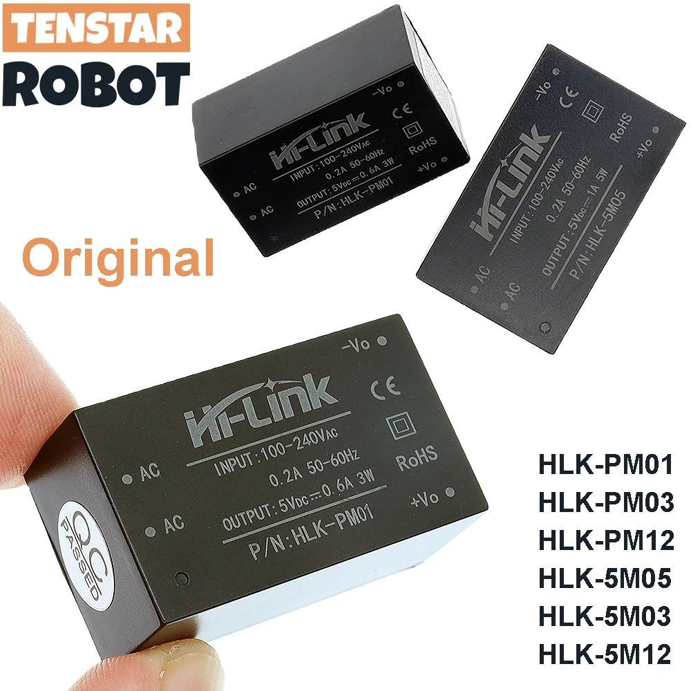 HLK-PM01 HLK-PM03 HLK-PM12 AC-DC 220V do 5V/3.3V/12V Mini moduł zasilania Inteligentny przełącznik domowy…