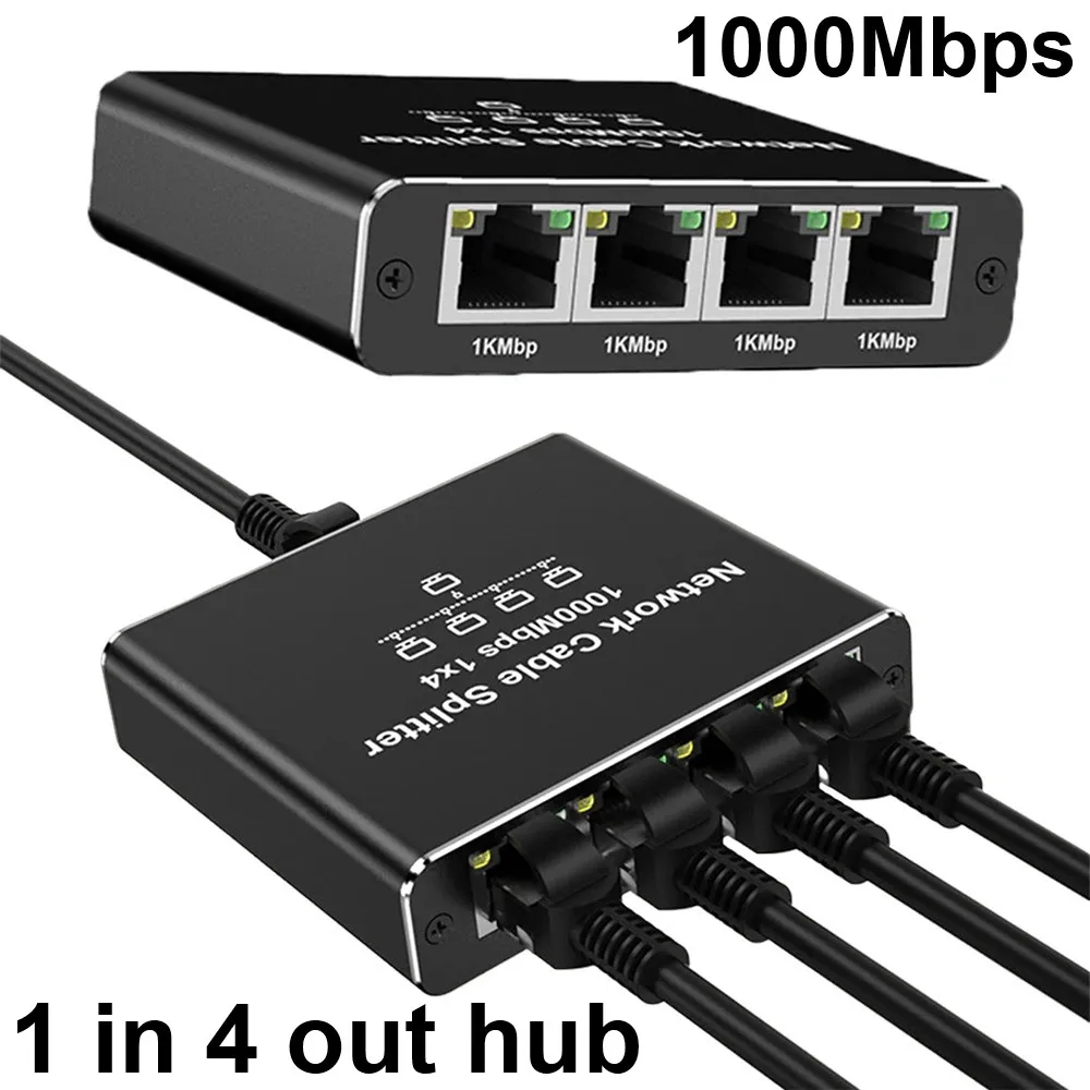 Hub sieciowy MZX 1 wejście 4 wyjścia 1000Mbps Gigabit Ethernet RJ45 Rozdzielacz Adapter Sieciowy 1000M do… Hub sieciowy MZX 1 wejście 4 wyjścia 1000Mbps Gigabit Ethernet RJ45 Rozdzielacz Adapter Sieciowy 1000M do…