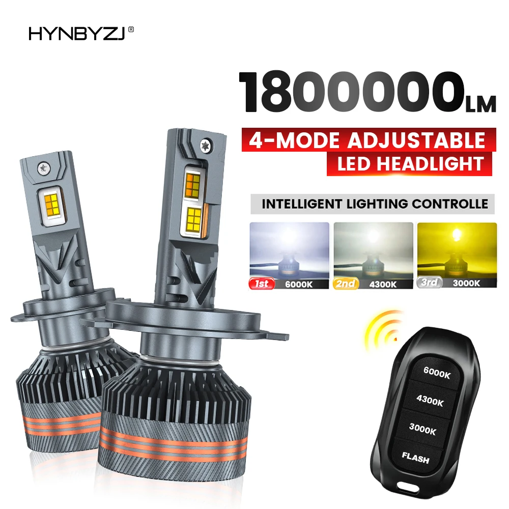 HYNBYZJ H7 LED H11 9005 HB3 9006 HB4 9012 H4 6000K 4300K 3000K Żarówka LED Trójkolorowy Pilot do Reflektorów… HYNBYZJ H7 LED H11 9005 HB3 9006 HB4 9012 H4 6000K 4300K 3000K Żarówka LED Trójkolorowy Pilot do Reflektorów…