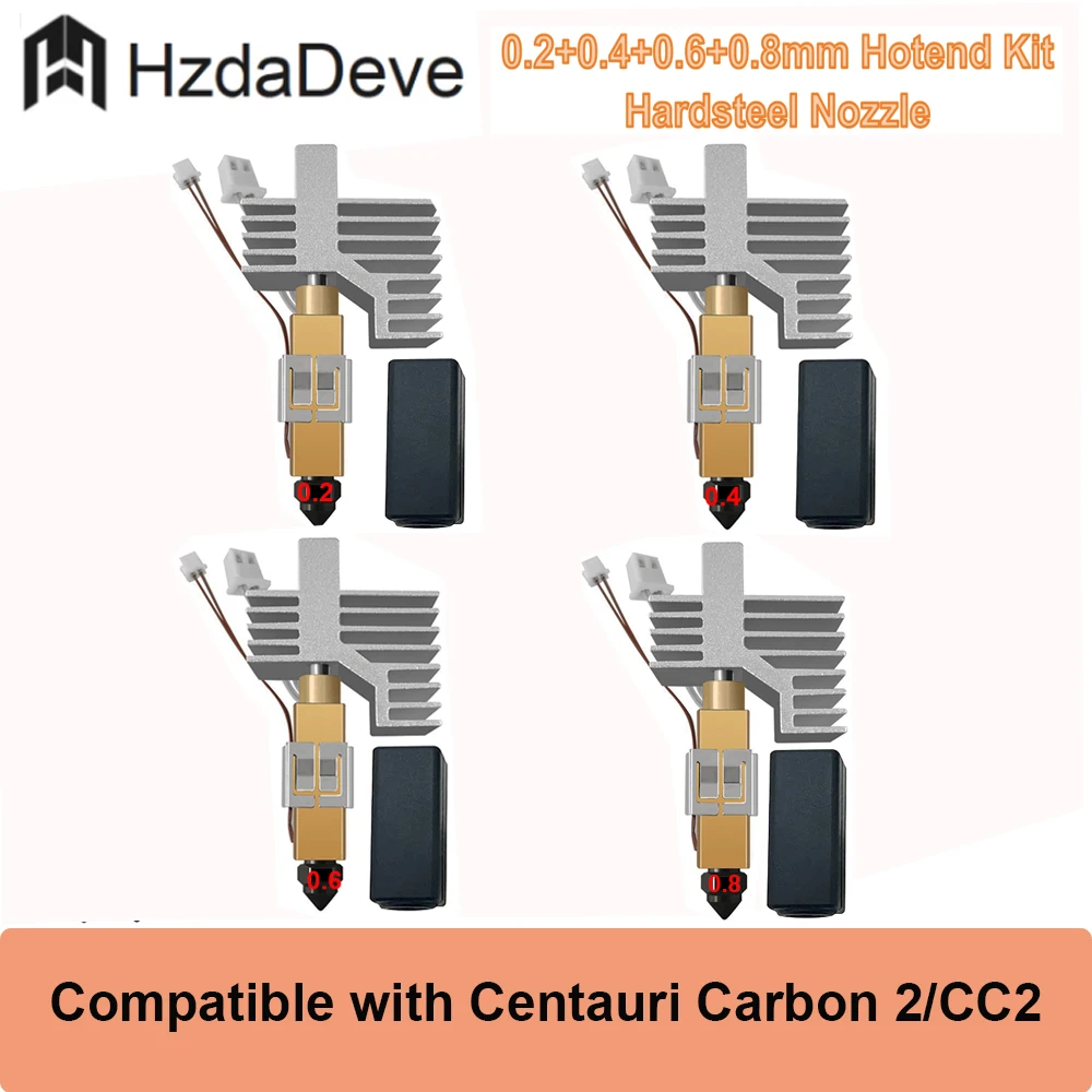 HzdaDeve 0.2 0.4 0.6 0.8MM CC2 Hartowana Stal Ceramiczny Hotend do Centauri Carbon 2/CC2 Zestaw Głowicy… HzdaDeve 0.2 0.4 0.6 0.8MM CC2 Hartowana Stal Ceramiczny Hotend do Centauri Carbon 2/CC2 Zestaw Głowicy…
