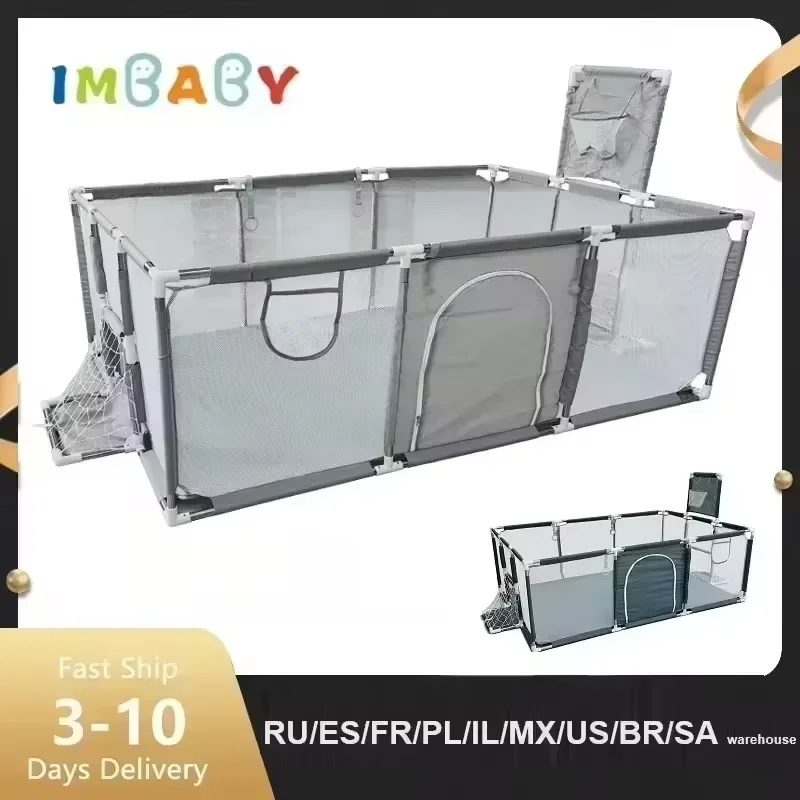 IMBABY Kojce dla dzieci do użytku w pomieszczeniach, barierki ochronne dla dzieci, duże parki aktywności dla…