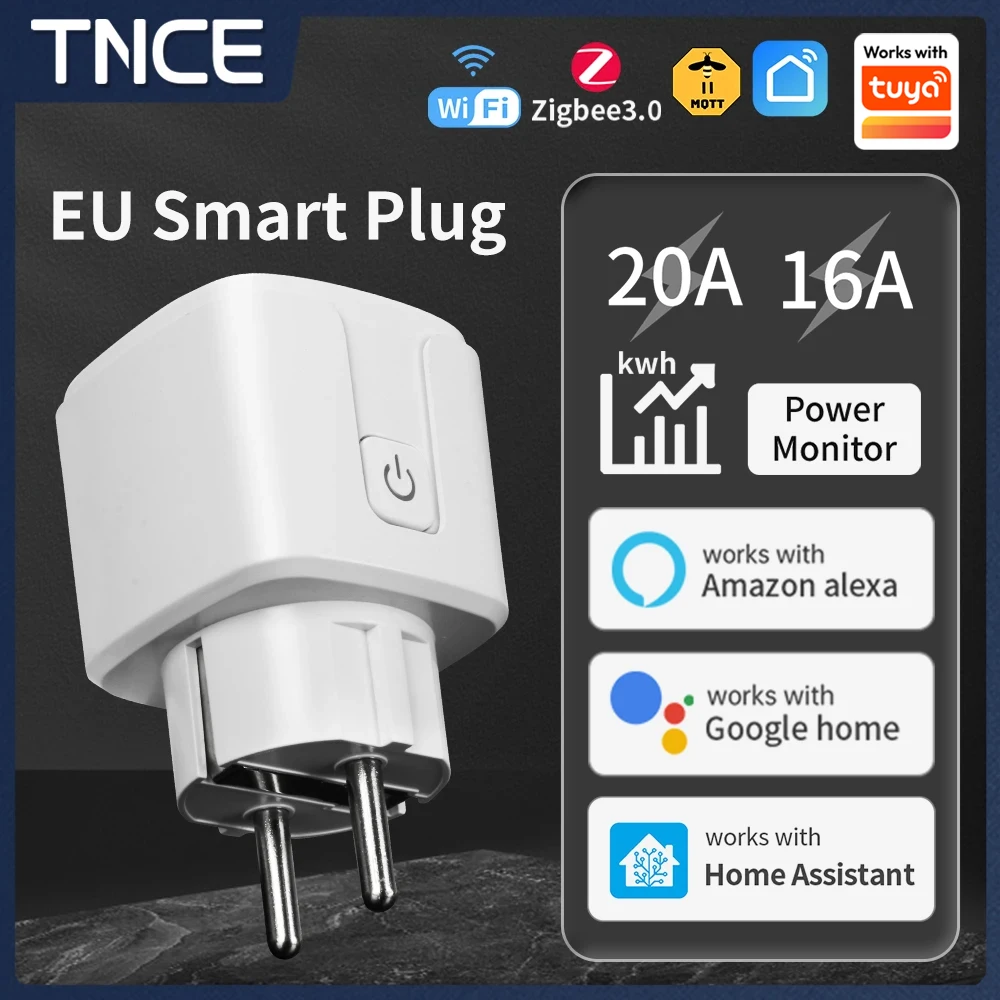 Inteligentne gniazdko Tuya WiFi EU 16A/20A Wifi/Zigbee3.0 z monitoringiem zużycia energii, sterowaniem… Inteligentne gniazdko Tuya WiFi EU 16A/20A Wifi/Zigbee3.0 z monitoringiem zużycia energii, sterowaniem…