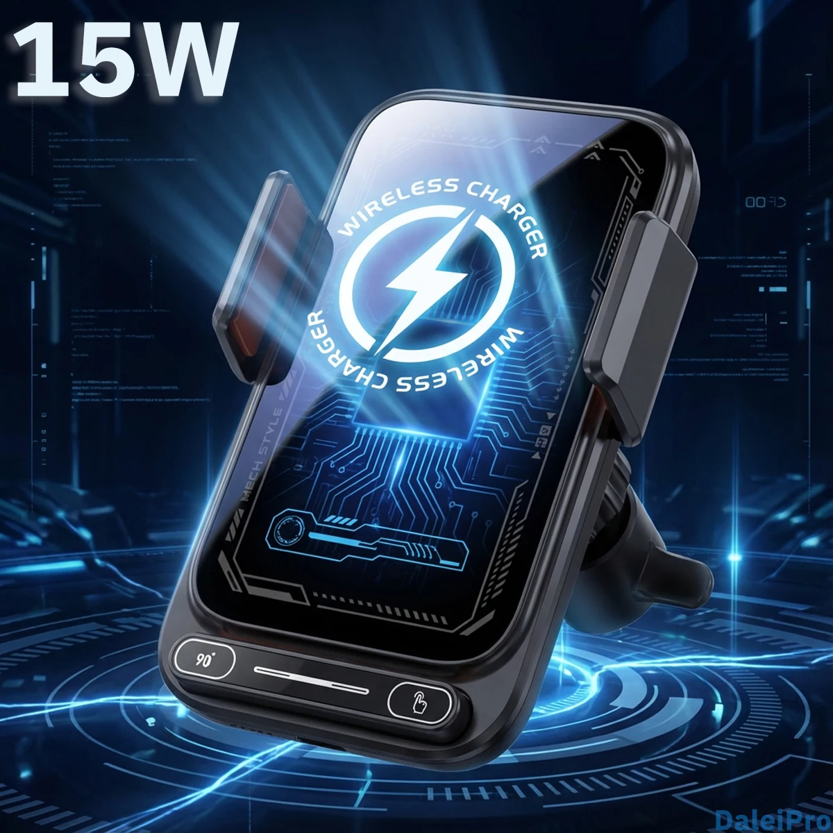 Inteligentny uchwyt samochodowy na telefon z czujnikiem, ładowanie bezprzewodowe Qi 15W, automatyczne… Inteligentny uchwyt samochodowy na telefon z czujnikiem, ładowanie bezprzewodowe Qi 15W, automatyczne…