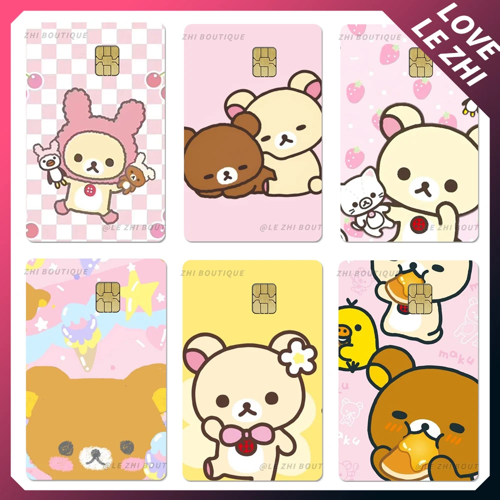 Japonia Anime Cute Cartoon Bear karta kredytowa naklejka na kartę debetową Kawaii Bus Pass Diy wodoodporna…