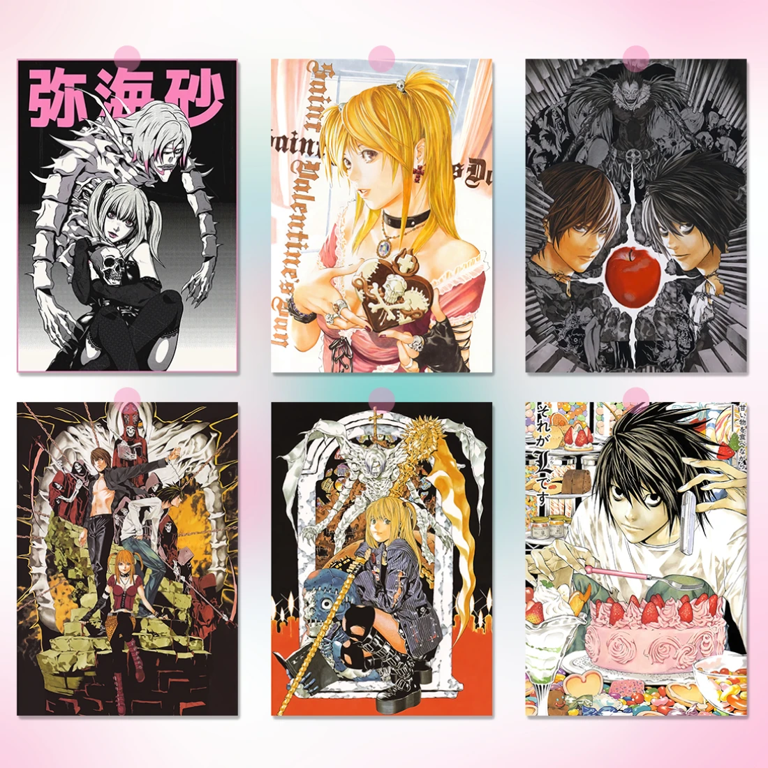 Japońskie Komiksy Death Note Bezramowy Obraz na Płótnie Plakat Light Yagami Komiksy Peryferia Misa Amane…