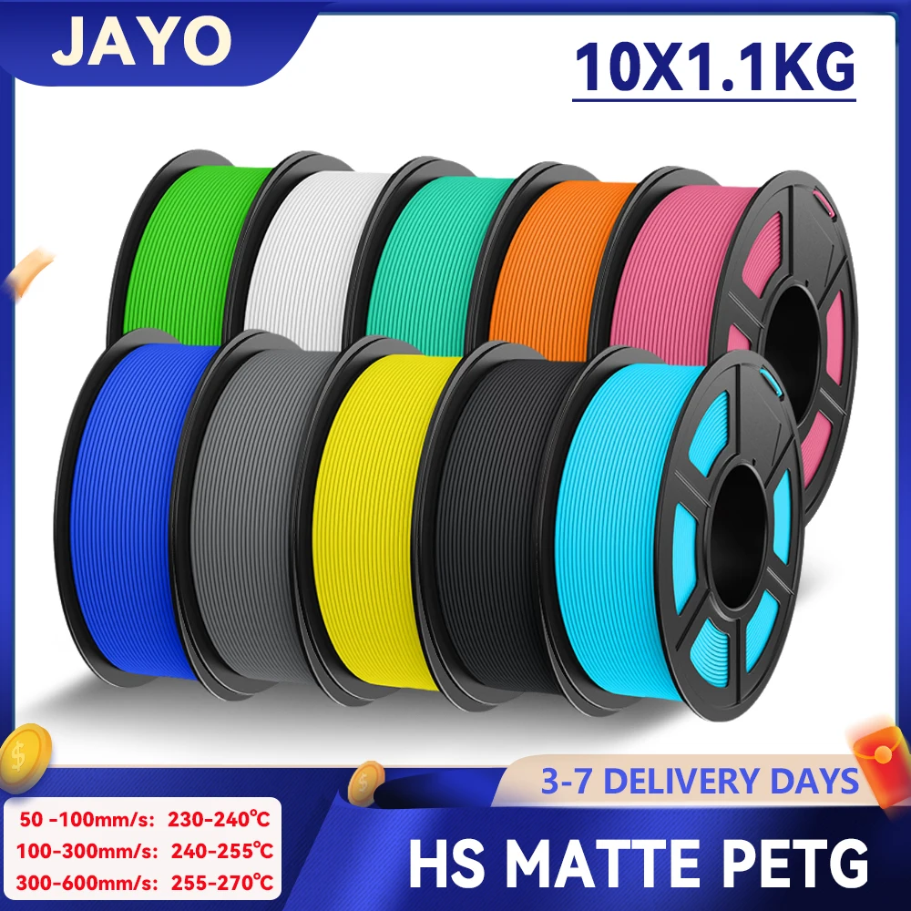 JAYO 10 rolek 3D High Speed Matte PETG Filament 1.75mm 30mm/s – 600mm/s Zakres Druku Szybki Filament PETG 3D… JAYO 10 rolek 3D High Speed Matte PETG Filament 1.75mm 30mm/s – 600mm/s Zakres Druku Szybki Filament PETG 3D…