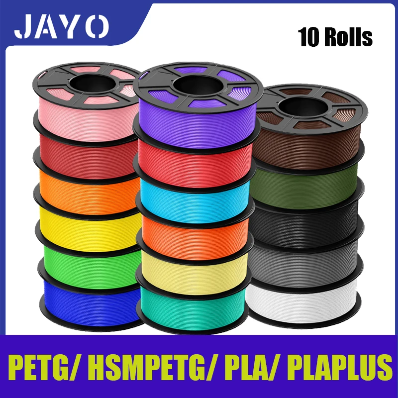 JAYO 10 rolek PLA Plus / PETG / High Speed Matte PLA / Filament PLAFilament 1,75 mm Bez Pęcherzyków Gładki…