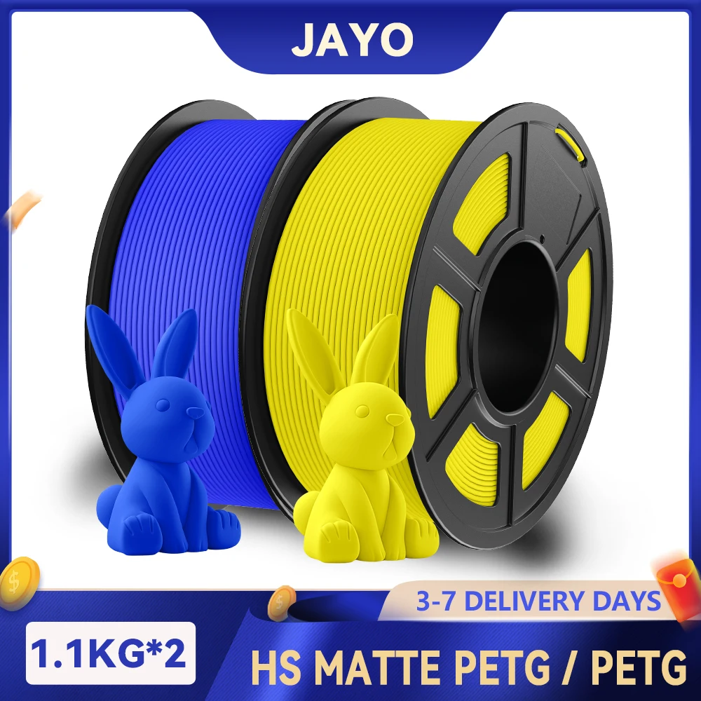 JAYO 2 rolki 3D High Speed Matte PETG/PETG Filament 1.75mm 600mm/s Zakres druku High Flow Speedy PETG 3D…