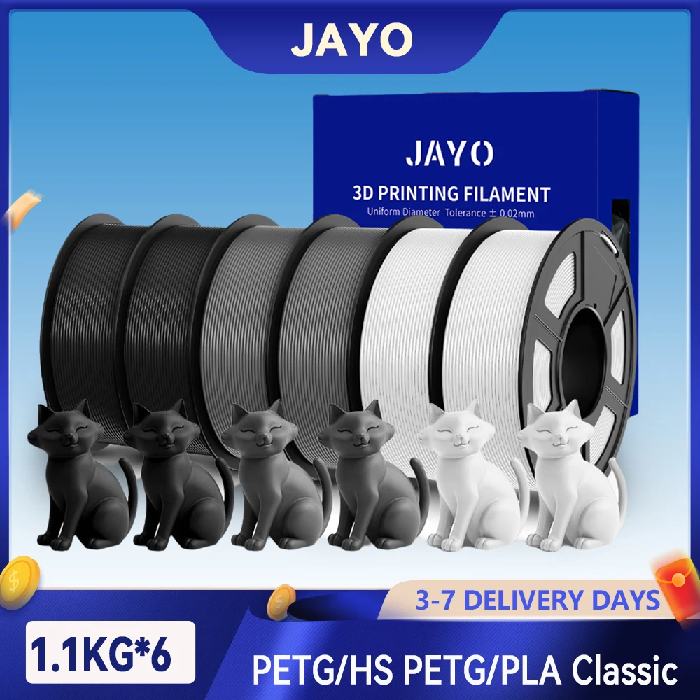 JAYO 3D PETG / Szybki Matowy PETG / PLA Klasyczny Filament do Drukarek 3D 1.75mm Filament do Drukarek 3D 6.6KG…