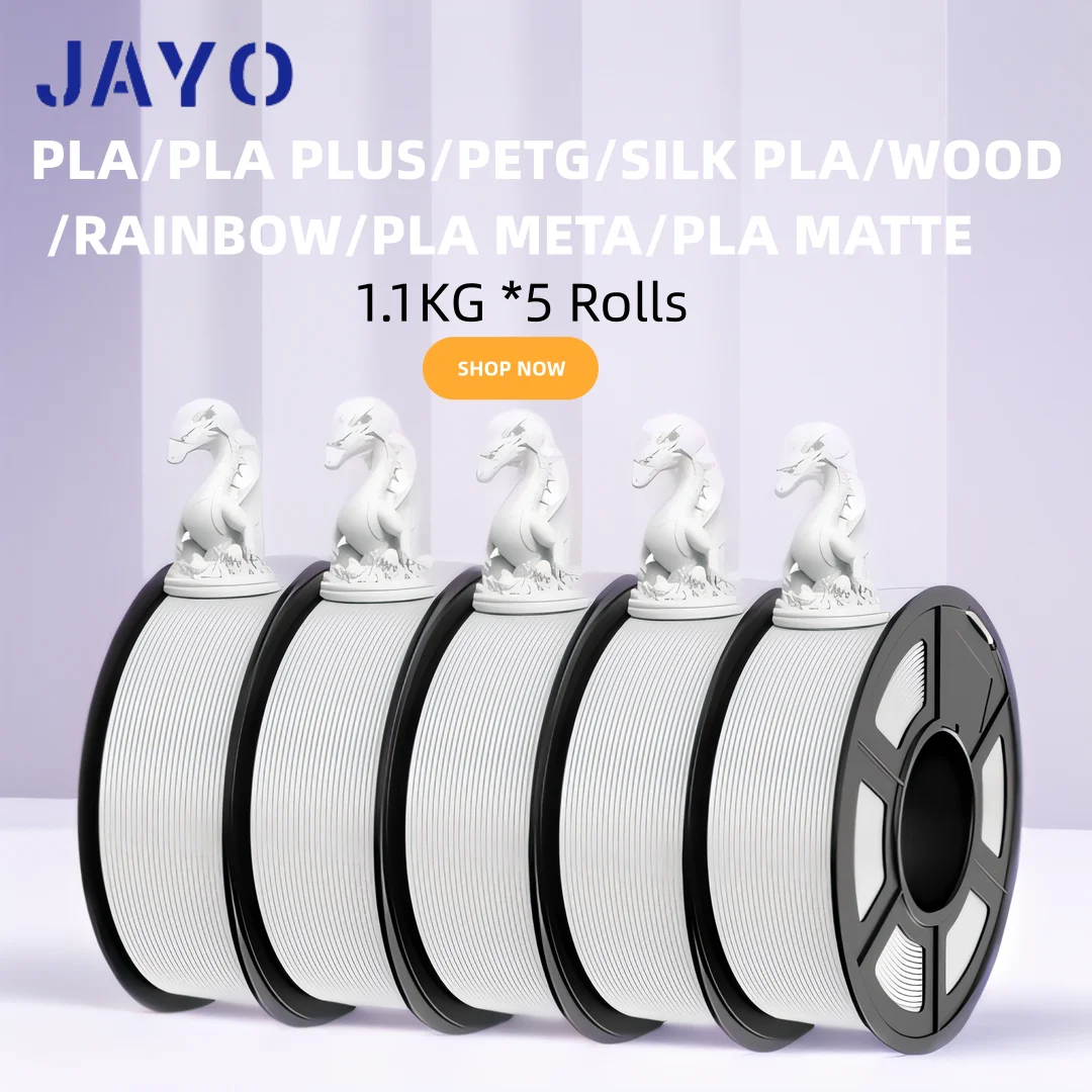 JAYO 5 rolek Filament 3D PLA/PLA META/PETG/SILK PLA+/Wood/PLA Marblel/ APLA 1.75mm1.1KG Filament do drukarki… JAYO 5 rolek Filament 3D PLA/PLA META/PETG/SILK PLA+/Wood/PLA Marblel/ APLA 1.75mm1.1KG Filament do drukarki…
