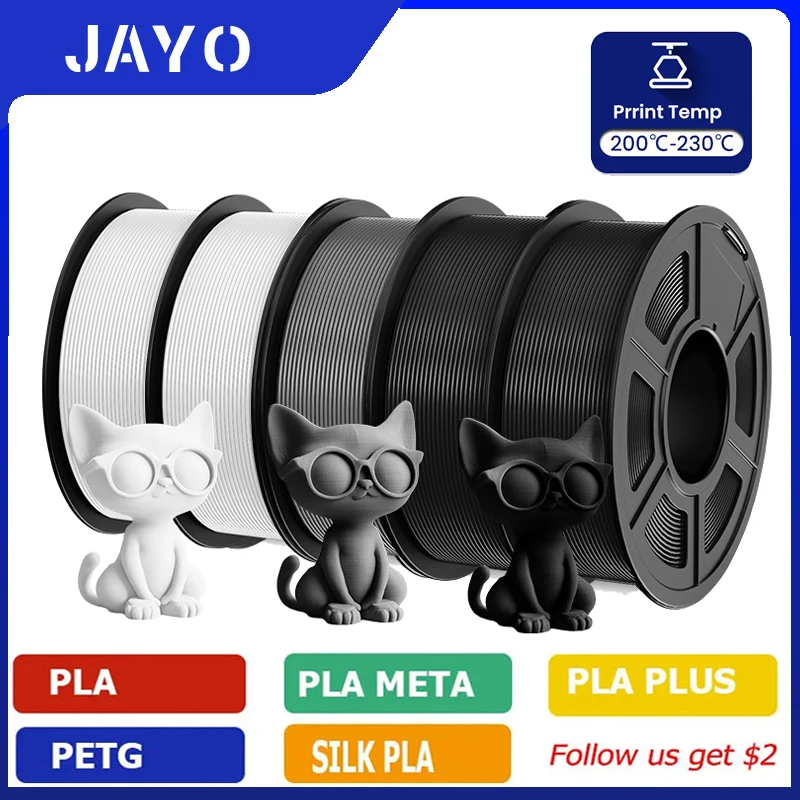 JAYO 5 rolek PLA/PLA Plus/petg/ABS/TPU/PLA meta/PLAYG/HS-PLA Filament do drukarek 3D 1,75 mm FDM Materiały do…
