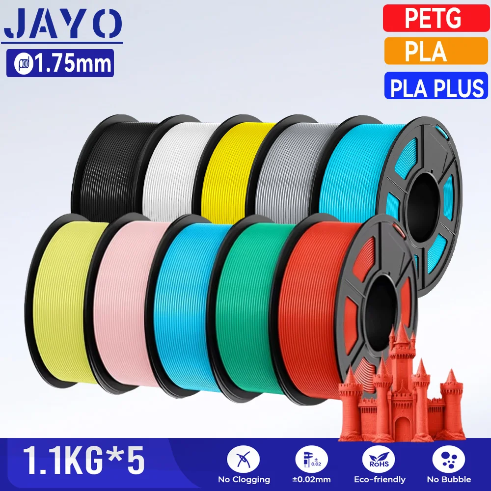JAYO 5,5KG 3D PLA/PETG/PLA PLUS Filament do drukarki 1,75 mm 100% bez pęcherzyków, nietoksyczny materiał do…