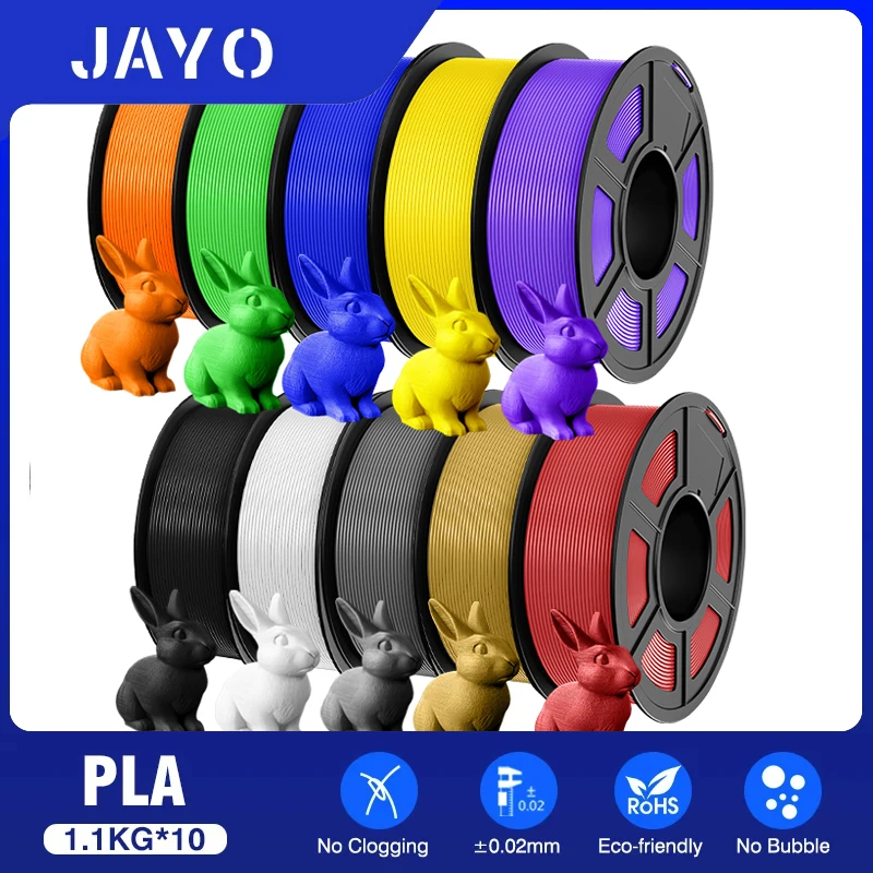 JAYO Filament PLA 3D 8 rolek 10 rolek 175mm druk 3D bez pęcherzyków bez garbowania gładki wiele kolorów… JAYO Filament PLA 3D 8 rolek 10 rolek 175mm druk 3D bez pęcherzyków bez garbowania gładki wiele kolorów…