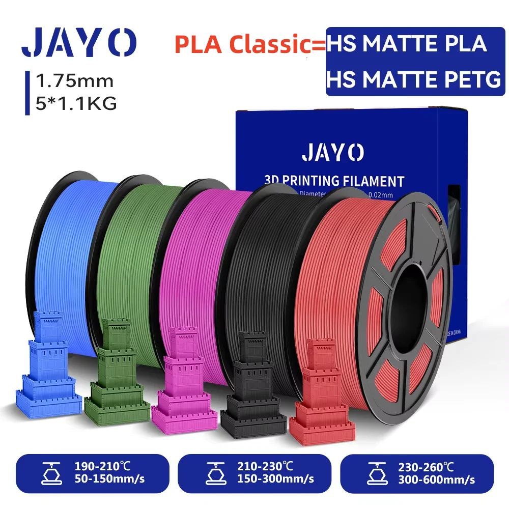 JAYO High Speed Matte PLA /HS Matte PETG 3D Filament 1.75mm 600mm/s Zakres druku High Flow Speedy PETG 3D… JAYO High Speed Matte PLA /HS Matte PETG 3D Filament 1.75mm 600mm/s Zakres druku High Flow Speedy PETG 3D…