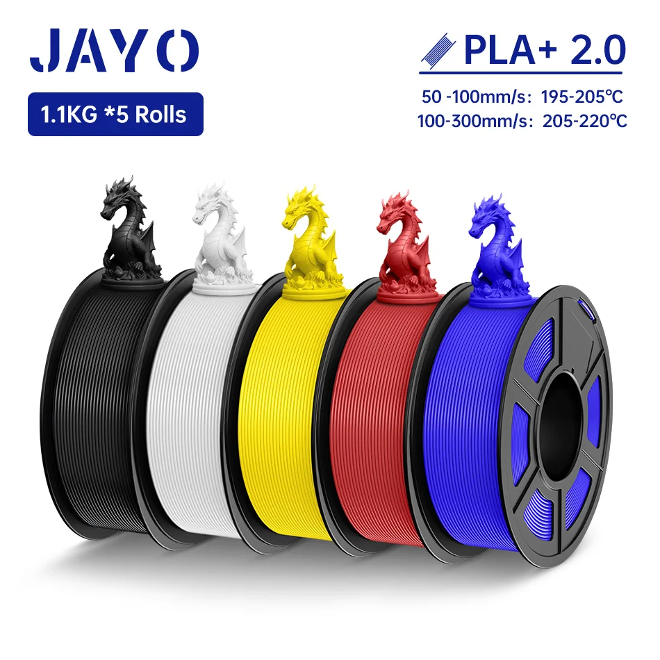 JAYO PLA + Filament Upgrade 2.0 5 Rolki PLA plus Filament do drukarki 3D Wytrzymałość Materiał do drukowania…