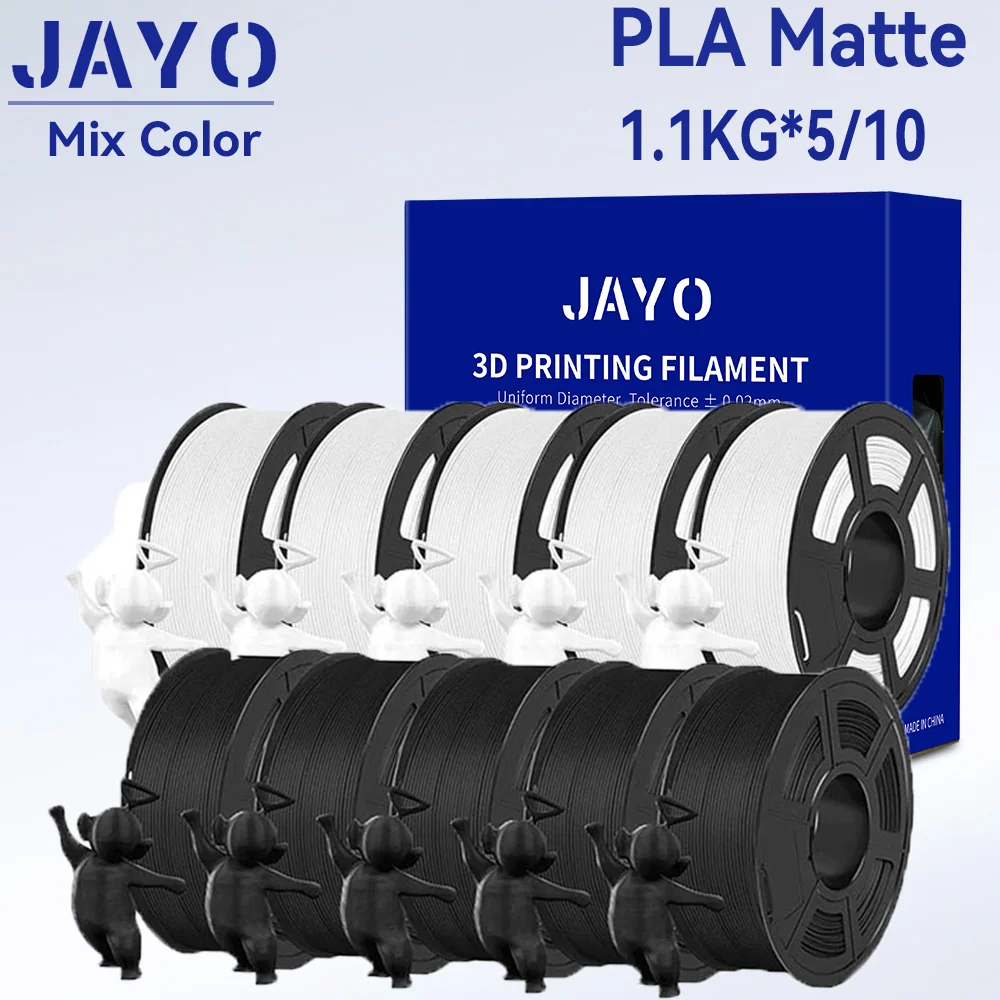 JAYO PLA Matowy żarnik do drukarki 3D 1,75 mm +/- 0,02 mm 5/10 rolek 100% bez pęcherzyków Nietoksyczne…