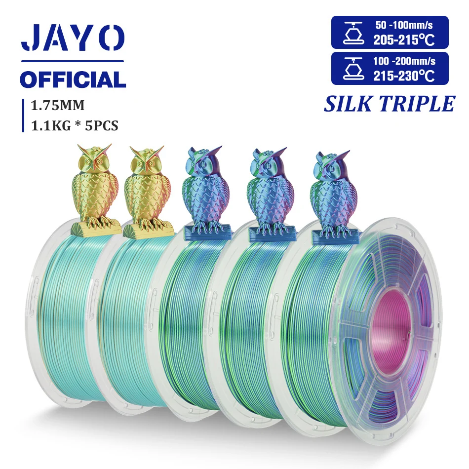 JAYO PLA Rainbow 3D Filament Silk PLA plus Rainbow Filament do drukarki 3D FDM Silk PLA+ Dual / Triple Color…