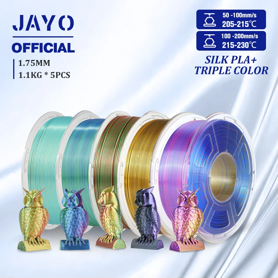 JAYO SILK PLA Filament 1,75 mm Podwójne kolory Filament do drukarki 3D Koextruzja Jedwabny potrójny kolor…