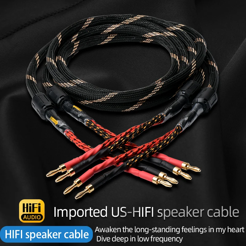Jedna para kabli głośnikowych HiFi z rdzeniem 6N OFC o wysokiej czystości z wtyczką bananową i wtyczką Y 24K… Jedna para kabli głośnikowych HiFi z rdzeniem 6N OFC o wysokiej czystości z wtyczką bananową i wtyczką Y 24K…