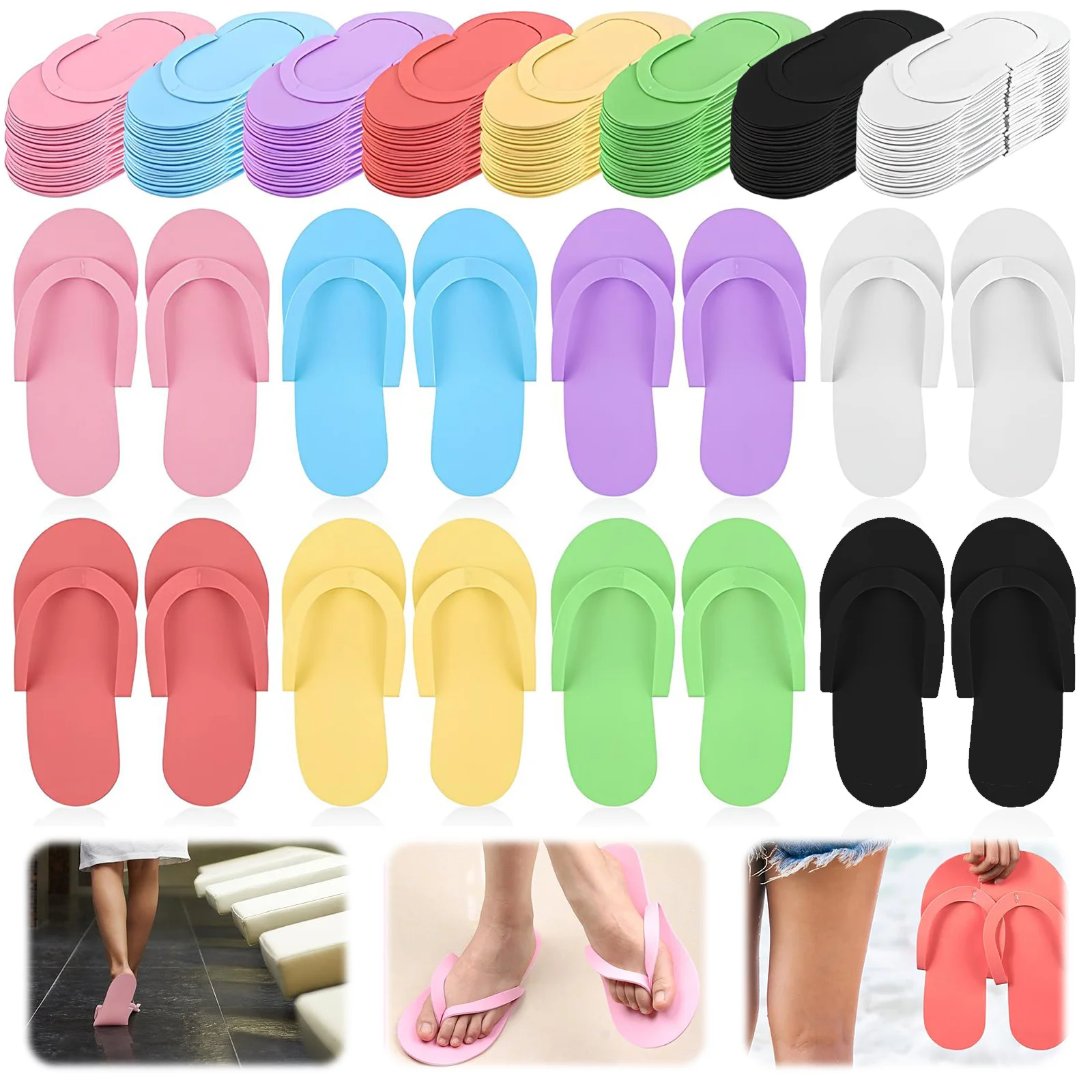 Jednorazowe kapcie do pedicure piankowe jednorazowe wielokolorowe klapki Spa Pedicure buty dla kobiet Salon…