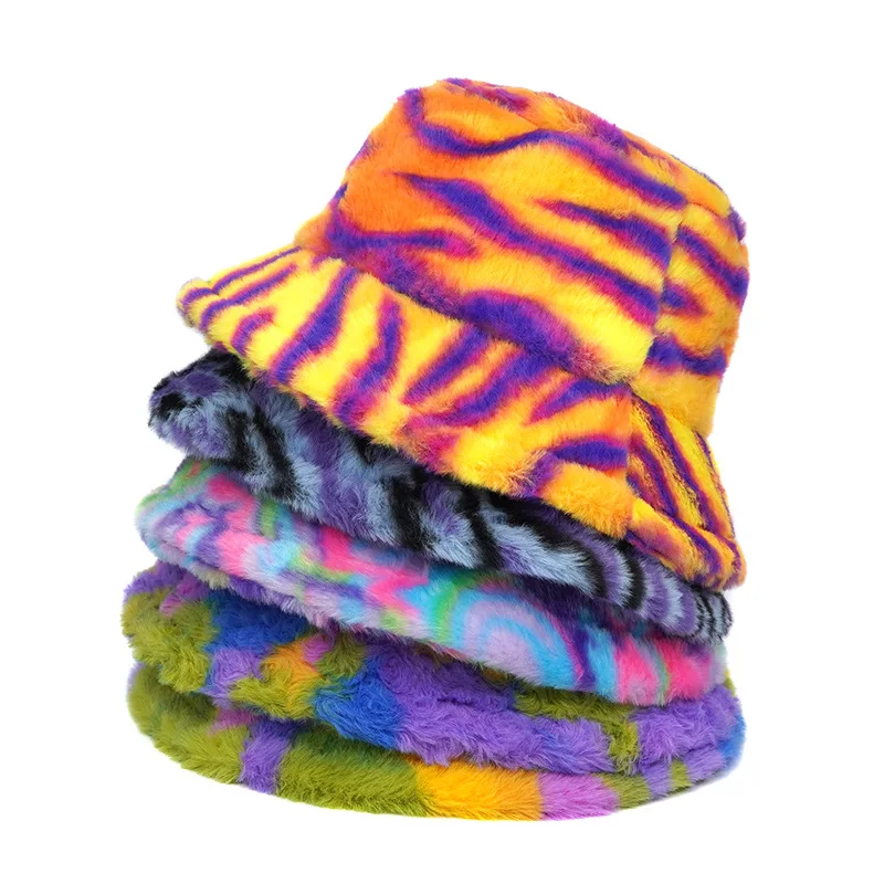 Jesień Zima Panama Hat Women Faux Fur Zebra Print Plush Velvet Warm Fisherman Cap Female Bucket Hats Skullies… Jesień Zima Panama Hat Women Faux Fur Zebra Print Plush Velvet Warm Fisherman Cap Female Bucket Hats Skullies…