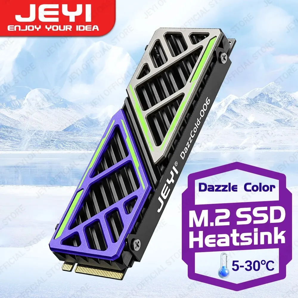 JEYI Dazzcold M.2 SSD Radiator 2280 NVME NGFF Radiator ze stopu magnezu i aluminium PC Wydajna chłodnica z… JEYI Dazzcold M.2 SSD Radiator 2280 NVME NGFF Radiator ze stopu magnezu i aluminium PC Wydajna chłodnica z…
