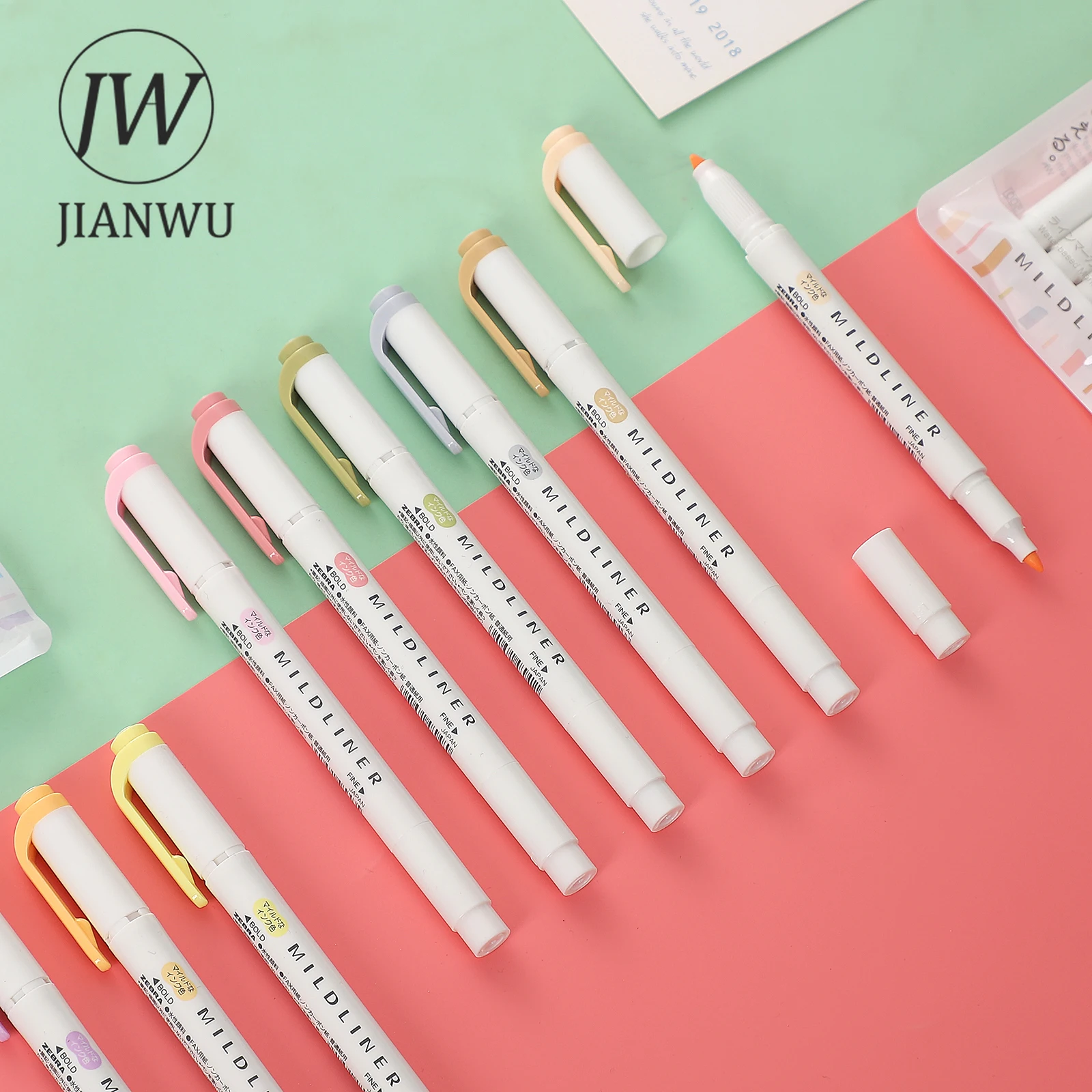 JIANWU 1 szt. Zebra Mildliner dwustronne zakreślacze miękkie pisanie studenckie rysunek markery Kawaii… JIANWU 1 szt. Zebra Mildliner dwustronne zakreślacze miękkie pisanie studenckie rysunek markery Kawaii…