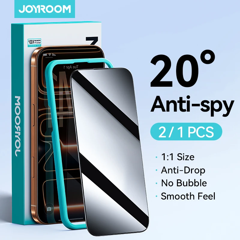 Joyroom 1/2 szt. Szkło anty-szpiegowskie do iPhone 17 16 15 14 Pro Max, szkło do iPhone 17 16 15 14 13 12 Pro…