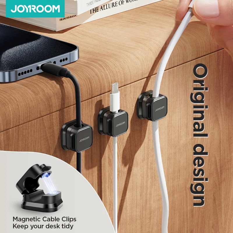 Joyroom Magnetyczne klipsy do kabli Organizer kabli 3/6 PCS Gładki regulowany uchwyt na przewód Pod biurkiem… Joyroom Magnetyczne klipsy do kabli Organizer kabli 3/6 PCS Gładki regulowany uchwyt na przewód Pod biurkiem…