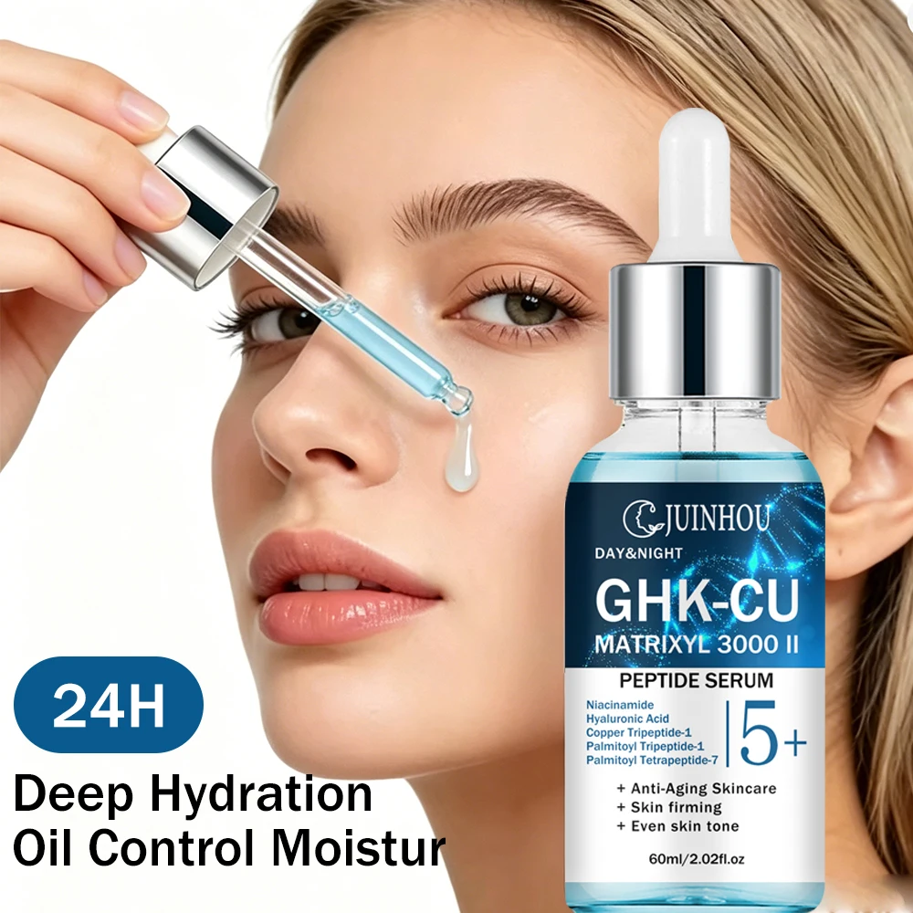 JUINHOU Serum do twarzy z niebieskim miedziem, rozjaśniające skórę, serum nawilżające i odżywiające do suchej…