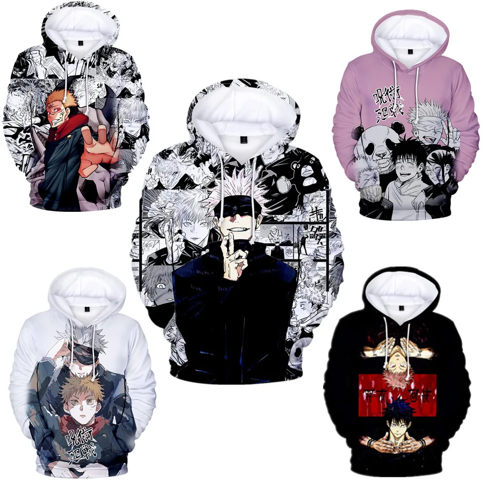 Jujutsu Kaisen 3D Bluza z kapturem Anime Jujutsu Gojo Itadori Kaisen Satoru Yuji Fushiguro Megumi Cosplay… Jujutsu Kaisen 3D Bluza z kapturem Anime Jujutsu Gojo Itadori Kaisen Satoru Yuji Fushiguro Megumi Cosplay…