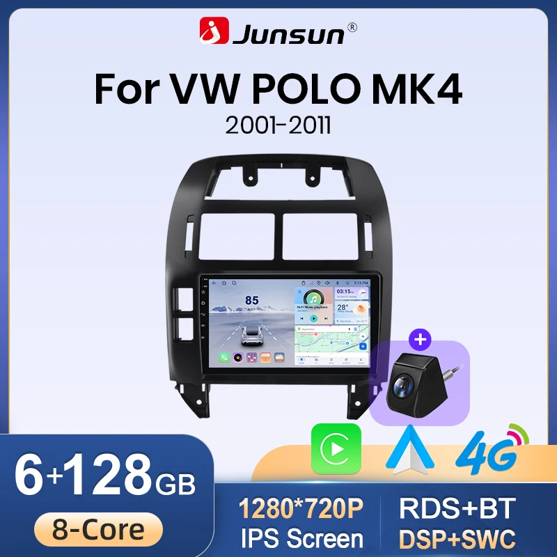 Junsun Bezprzewodowe Radio Samochodowe CarPlay Android Auto do Volkswagen Polo Mk4 IV 2001-2009 Radio… Junsun Bezprzewodowe Radio Samochodowe CarPlay Android Auto do Volkswagen Polo Mk4 IV 2001-2009 Radio…