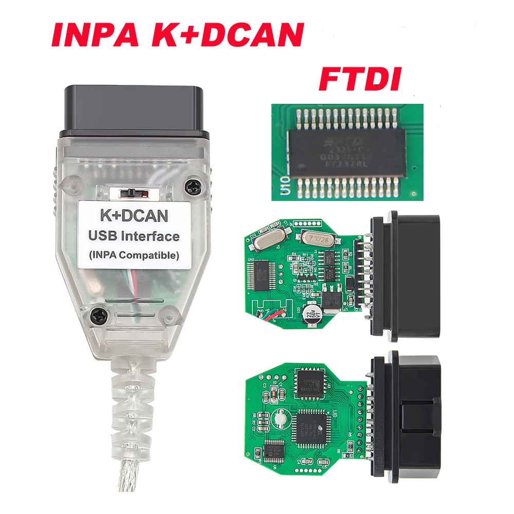 K DCAN K+CAN Chip FTDI OBD2 Narzędzia Diagnostyczne do Samochodów Skaner OBD 2 Kabel Interfejsu USB K + DCAN…