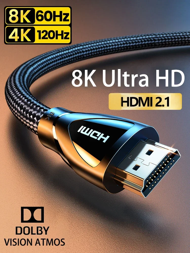 Kabel 2.1 kompatybilny z HDMI Ultra szybki 8K/60Hz 4K/120Hz do Xiaomi Mi XBox PS5 HDR10+ Dolby Vision 48Gbps… Kabel 2.1 kompatybilny z HDMI Ultra szybki 8K/60Hz 4K/120Hz do Xiaomi Mi XBox PS5 HDR10+ Dolby Vision 48Gbps…