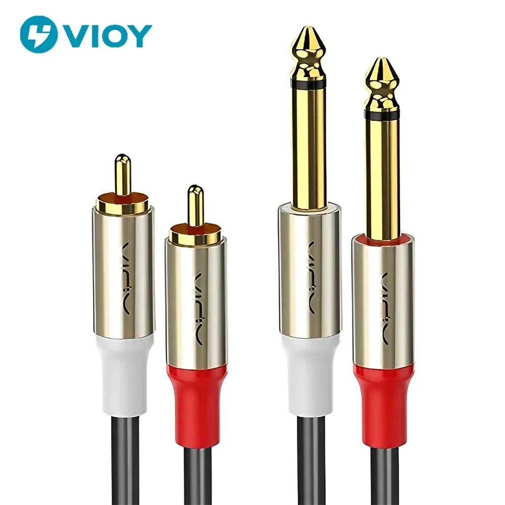 Kabel 6,35 mm do RCA Podwójny 1/4 TS męski do podwójnego RCA męskiego Stereofoniczny kabel audio do gitary AV…