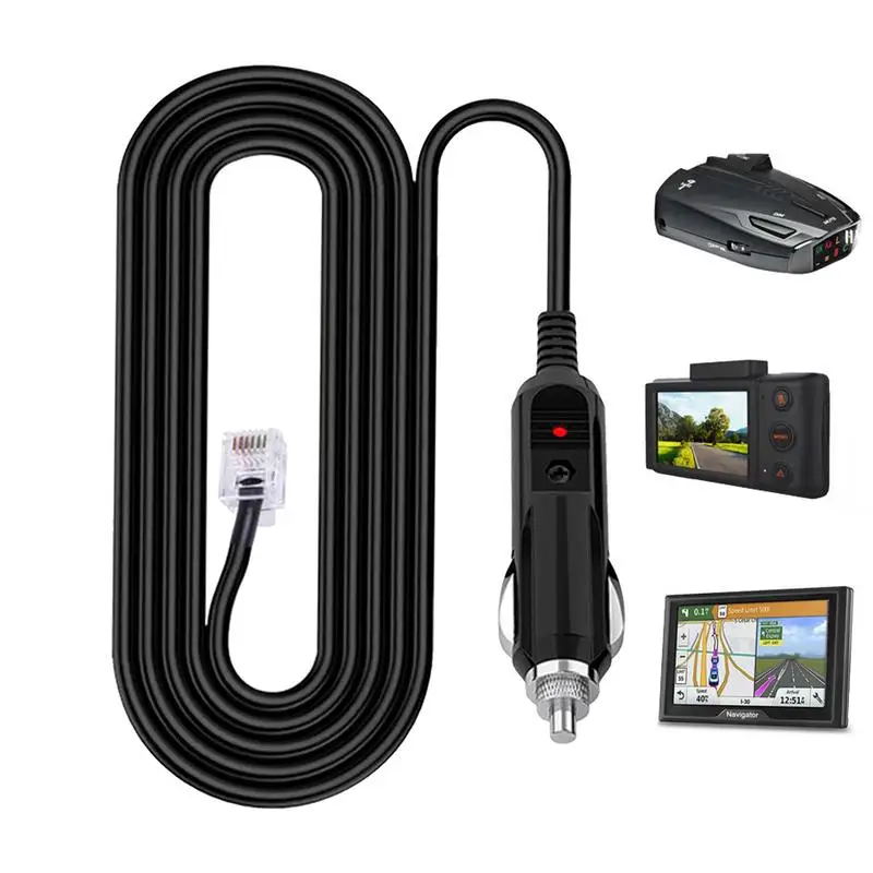 Kabel adaptera detektora radaru 12V 2A Zapalniczki detektora radaru do adaptera Rj11 Prosty przewód zasilający…