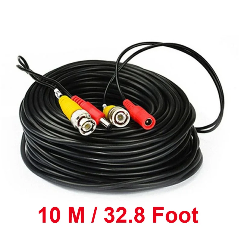 Kabel BNC 10M/32,8 stopy do CVBS CCTV DVR kamera nagrywająca akcesoria do systemu kabel wideo zasilanie prądem…