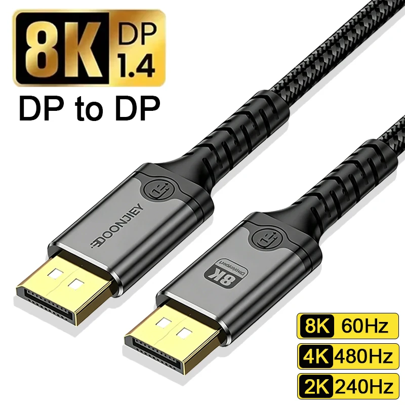 Kabel DisplayPort 1.4 8K Męski-Męski DP do DP 8K 60Hz HDR 3D Kabel Wideo Wysokiej Rozdzielczości do Macbooka… Kabel DisplayPort 1.4 8K Męski-Męski DP do DP 8K 60Hz HDR 3D Kabel Wideo Wysokiej Rozdzielczości do Macbooka…