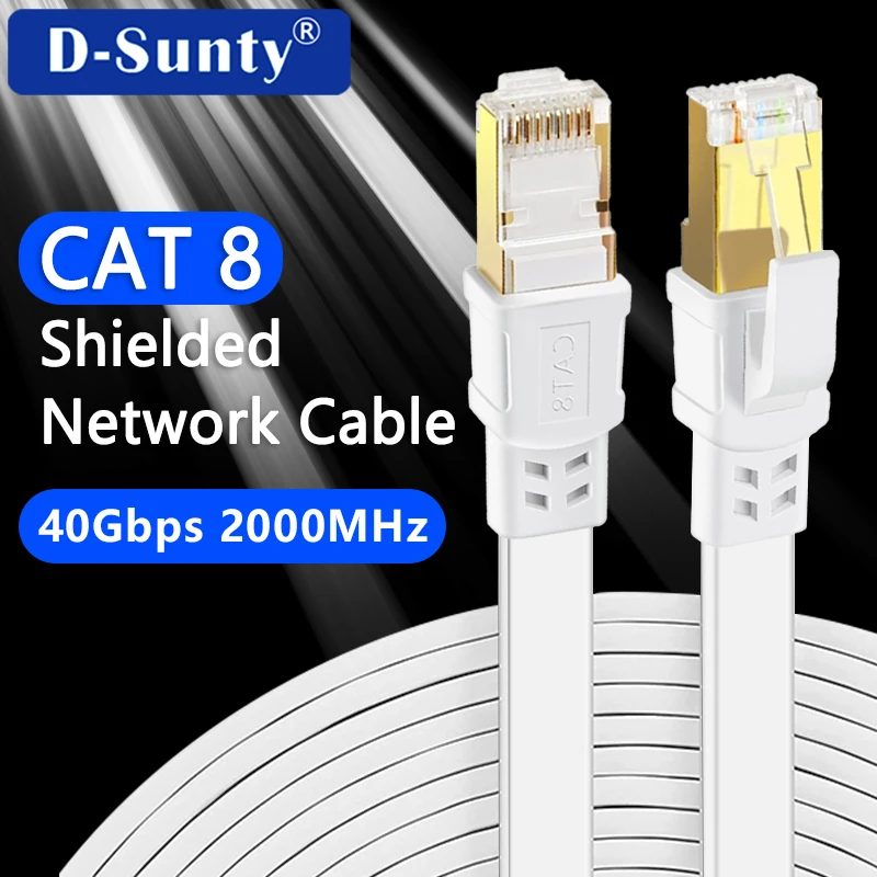 Kabel Ethernet 5M 10M 15M 20M 30M Cat 8 40Gbps 2000MHz Szybki kabel sieciowy Rj45 Ekranowany kabel krosowy…
