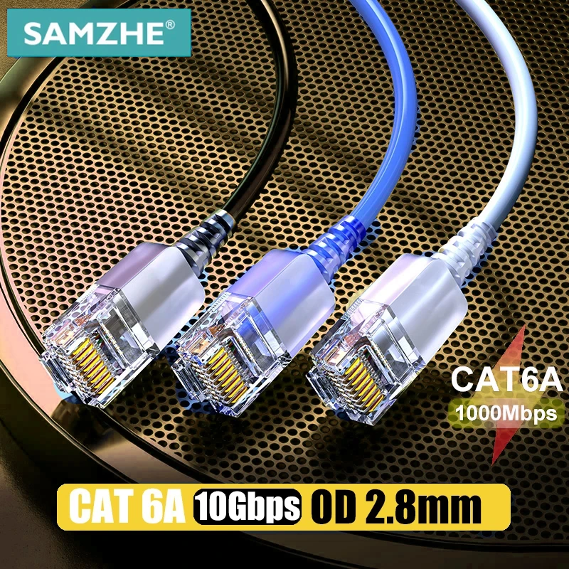 Kabel Ethernet SAMZHE Cat6A Slim 10Gbps, kabel sieciowy kompatybilny z 100Mbps/1Gbps/10Gbps do routera… Kabel Ethernet SAMZHE Cat6A Slim 10Gbps, kabel sieciowy kompatybilny z 100Mbps/1Gbps/10Gbps do routera…