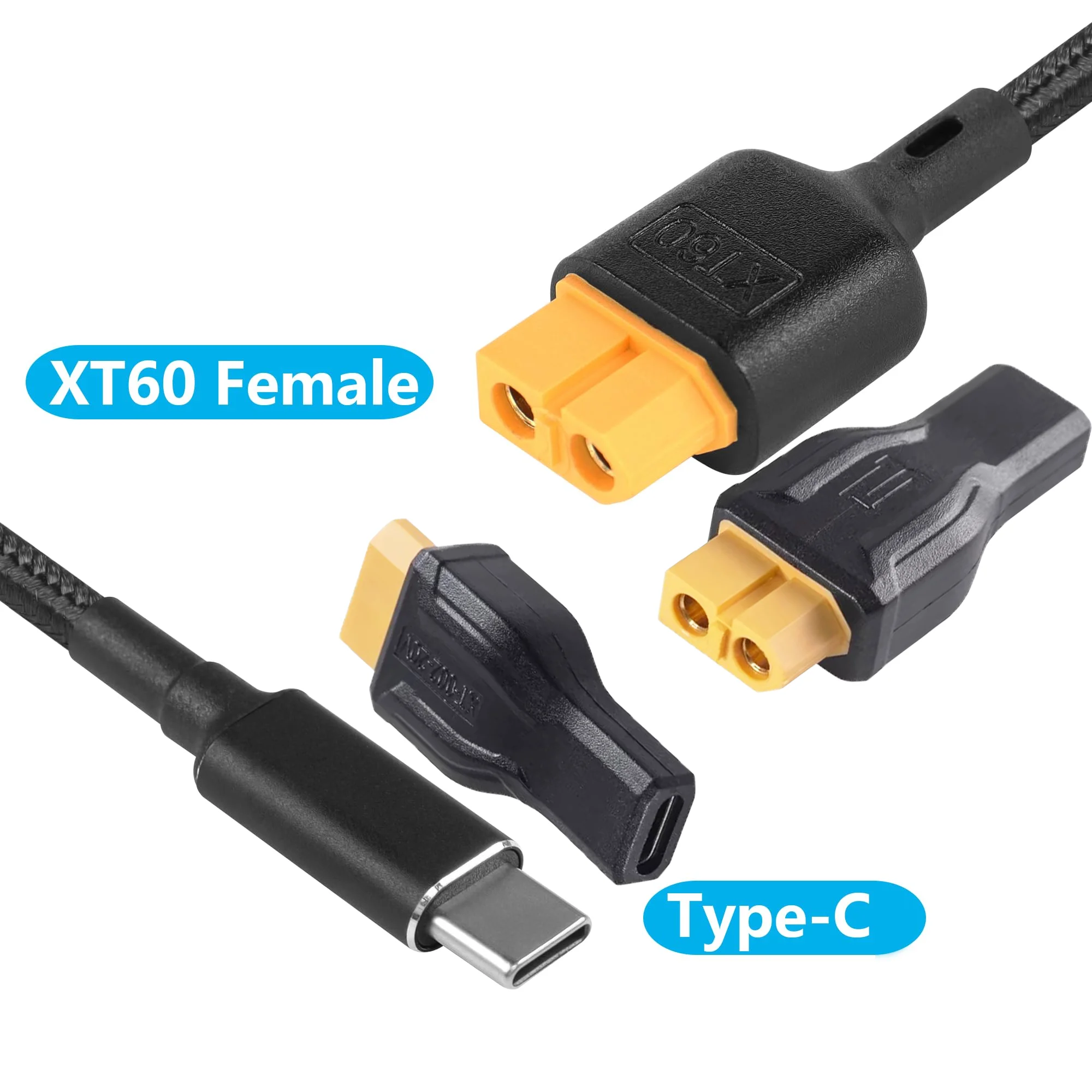 Kabel ładujący Type-C do XT60 PD 100W 20V/5A Adapter USB C do XT60 żeński do zestawu narzędzi Model drona RC… Kabel ładujący Type-C do XT60 PD 100W 20V/5A Adapter USB C do XT60 żeński do zestawu narzędzi Model drona RC…