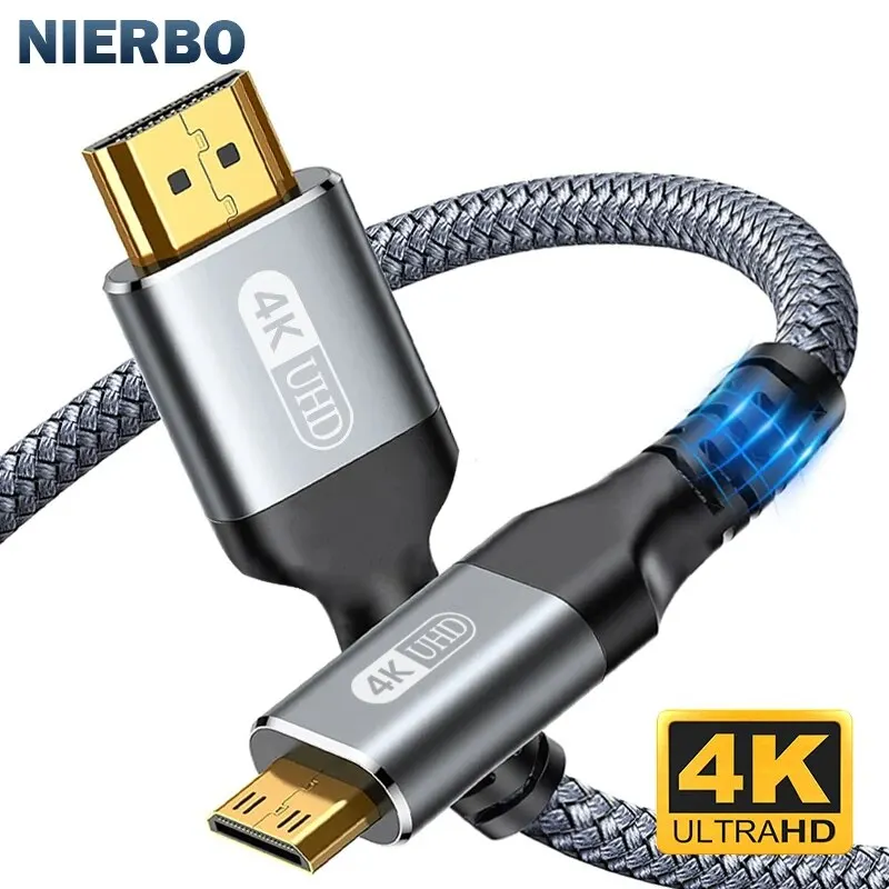 Kabel Mini HDMI do HDMI 4K 60Hz szybki kabel kompatybilny z HDMI, dwukierunkowy przewód 2.0 do tabletu HDTV