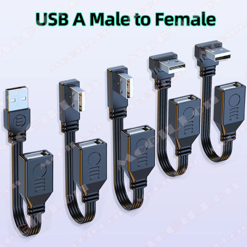 Kabel przedłużający USB kolanko 90 stopni miękki silikonowy płaski kabel USB A męski na żeński adapter… Kabel przedłużający USB kolanko 90 stopni miękki silikonowy płaski kabel USB A męski na żeński adapter…