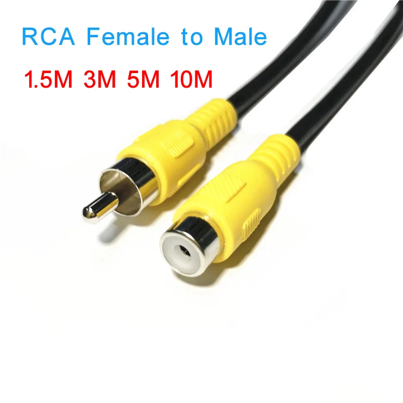 Kabel RCA 1m 3m 5m 1 RCA męski na 1 RCA żeński, przedłużacz audio-wideo koncentryczny do HDTV