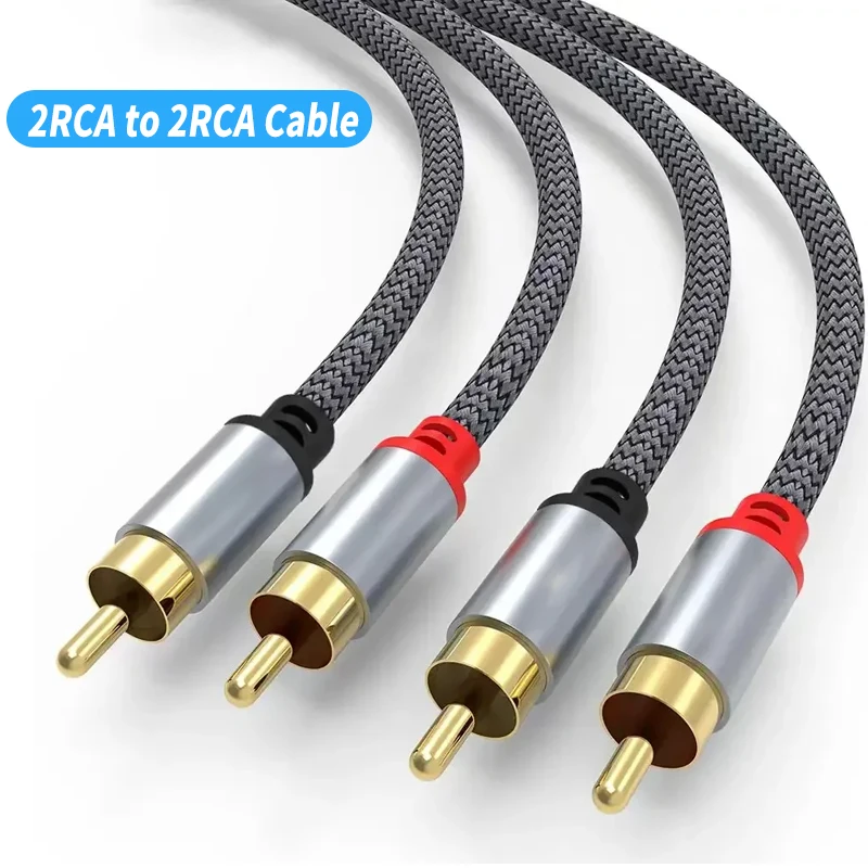 Kabel RCA 2 RCA do 2 RCA męski do męskiego Stereo Audio Aux Kabel Jack do kina domowego HDTV DVD Głośnik…
